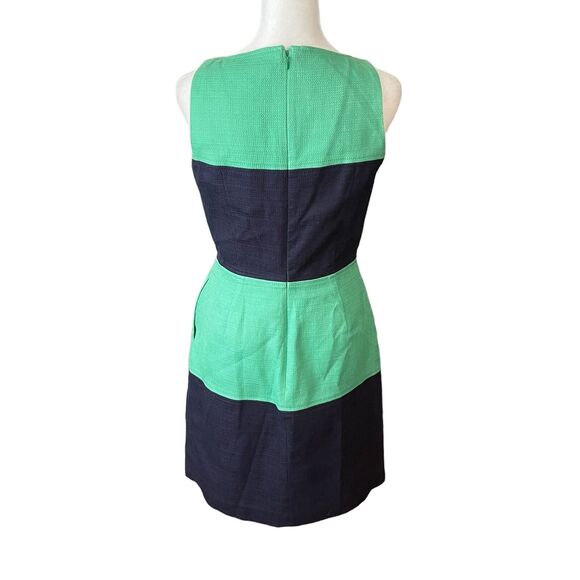 Banana Republic 2 Sheath Dress Sleeveless Colorblock Blue Green Career - Picture 11 of 12
